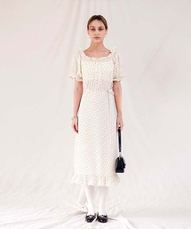 PLUNASTUDIO（プルナスタジオ）の「フリルドットワンピース - アイボリー（ワンピース）」