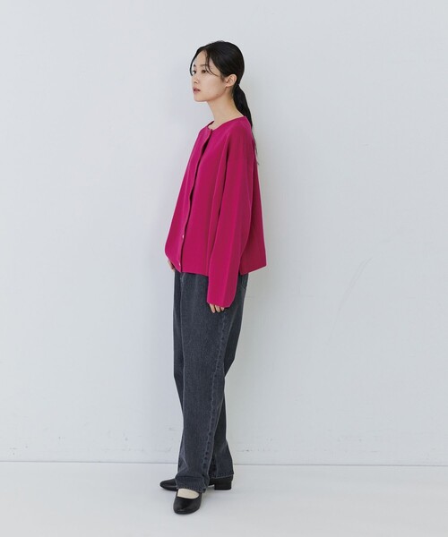 conges payes ADIEU TRISTESSE(コンジェ ペイエ アデュートリステス)の「【2way】ミラノリブニットカーディガン(カーディガン/ボレロ・レディース・ピンク/パープル/ミント・FREE)」の6枚目の写真