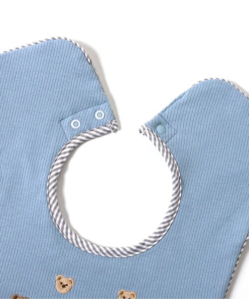 apres les cours(アプレレクール)の「刺繍モチーフスタイ(スタイ/よだれかけ・キッズ・オフホワイト/サックスブルー・90)」の7枚目の写真