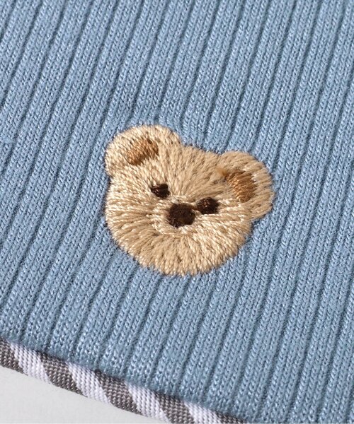 apres les cours(アプレレクール)の「刺繍モチーフスタイ(スタイ/よだれかけ・キッズ・オフホワイト/サックスブルー・90)」の5枚目の写真