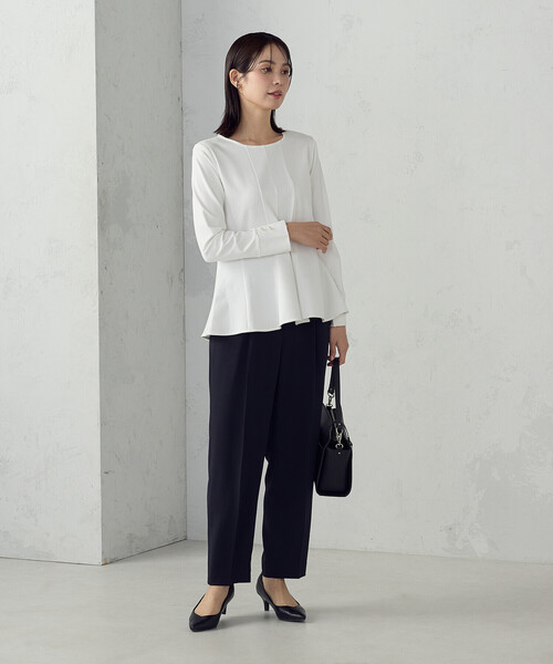 COMME CA ISM（コムサイズム）の「【宮城舞さん着用】切り替えブラウス（シャツ/ブラウス・レディース・ネイビー/ホワイト・MEDIUM/LARGE）」の19枚目の写真