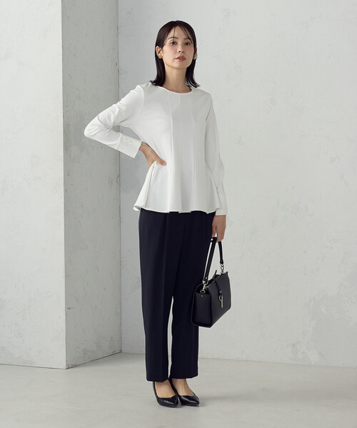 COMME CA ISM（コムサイズム）の「【宮城舞さん着用】切り替えブラウス（シャツ/ブラウス・レディース・ネイビー/ホワイト・MEDIUM/LARGE）」の20枚目の写真