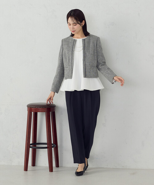 COMME CA ISM（コムサイズム）の「【宮城舞さん着用】切り替えブラウス（シャツ/ブラウス・レディース・ネイビー/ホワイト・MEDIUM/LARGE）」の21枚目の写真