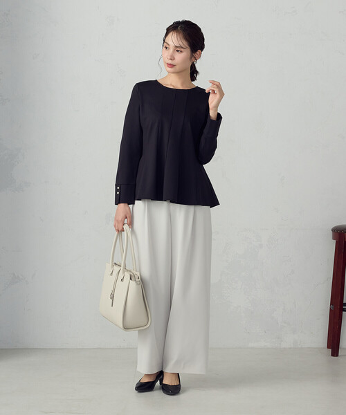 COMME CA ISM（コムサイズム）の「【宮城舞さん着用】切り替えブラウス（シャツ/ブラウス・レディース・ネイビー/ホワイト・MEDIUM/LARGE）」の5枚目の写真