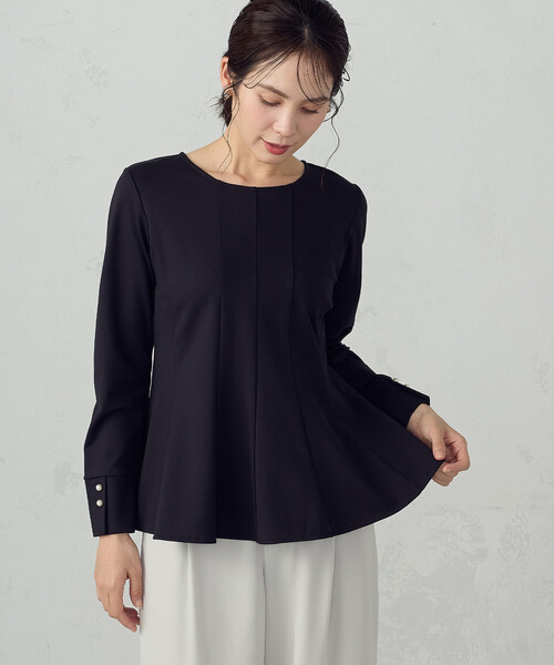 COMME CA ISM（コムサイズム）の「【宮城舞さん着用】切り替えブラウス（シャツ/ブラウス・レディース・ネイビー/ホワイト・MEDIUM/LARGE）」の6枚目の写真