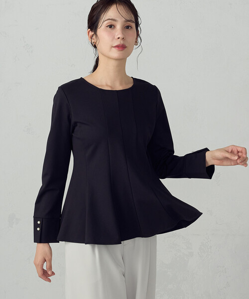 COMME CA ISM（コムサイズム）の「【宮城舞さん着用】切り替えブラウス（シャツ/ブラウス・レディース・ネイビー/ホワイト・MEDIUM/LARGE）」の7枚目の写真