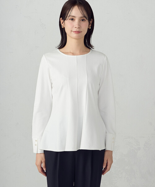 COMME CA ISM（コムサイズム）の「【宮城舞さん着用】切り替えブラウス（シャツ/ブラウス・レディース・ネイビー/ホワイト・MEDIUM/LARGE）」の8枚目の写真