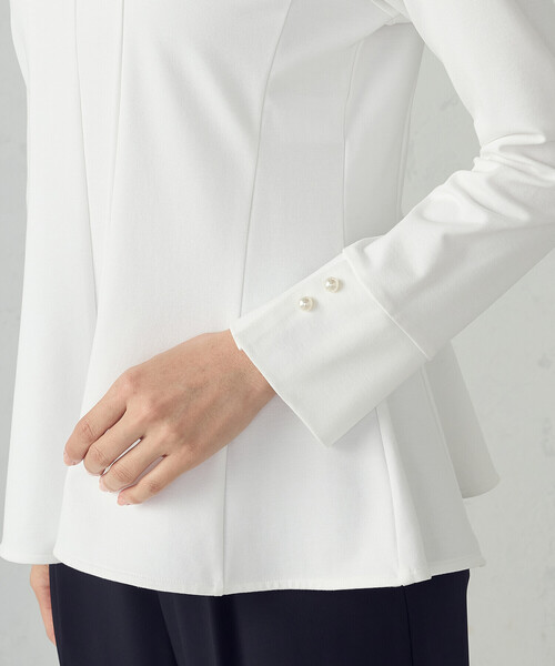 COMME CA ISM（コムサイズム）の「【宮城舞さん着用】切り替えブラウス（シャツ/ブラウス・レディース・ネイビー/ホワイト・MEDIUM/LARGE）」の13枚目の写真
