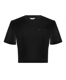 PAR JANE（パージェイン）の「リボンロゴクロップTシャツ - ブラック（Tシャツ/カットソー）」