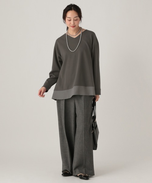 Elura(エルーラ)の「サマ見え異素材コンビプルオーバー/625549(Tシャツ/カットソー・レディース・オフホワイト/チャコールグレー/ブラック/ライトブルー/ダークブラウン・FREE)」の13枚目の写真