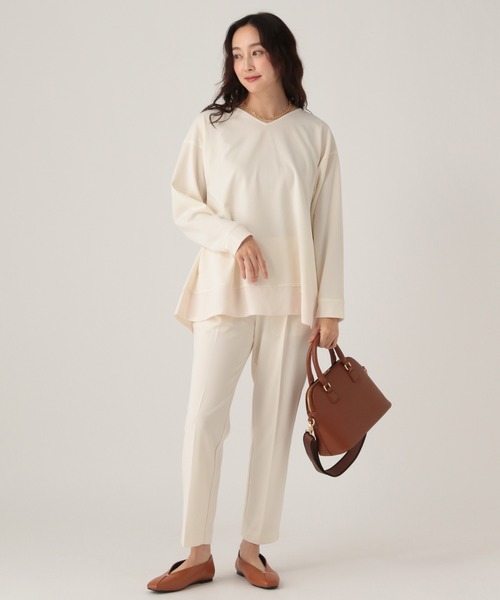 Elura(エルーラ)の「サマ見え異素材コンビプルオーバー/625549(Tシャツ/カットソー・レディース・オフホワイト/チャコールグレー/ブラック/ライトブルー/ダークブラウン・FREE)」の7枚目の写真