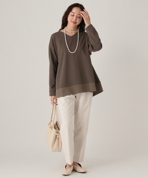 Elura(エルーラ)の「サマ見え異素材コンビプルオーバー/625549(Tシャツ/カットソー・レディース・オフホワイト/チャコールグレー/ブラック/ライトブルー/ダークブラウン・FREE)」の18枚目の写真