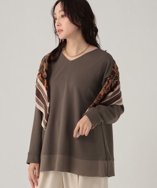 Elura(エルーラ)の「サマ見え異素材コンビプルオーバー/625549(Tシャツ/カットソー・レディース・オフホワイト/チャコールグレー/ブラック/ライトブルー/ダークブラウン・FREE)」の20枚目の写真