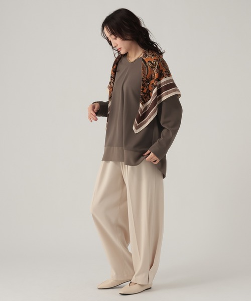 Elura(エルーラ)の「サマ見え異素材コンビプルオーバー/625549(Tシャツ/カットソー・レディース・オフホワイト/チャコールグレー/ブラック/ライトブルー/ダークブラウン・FREE)」の22枚目の写真