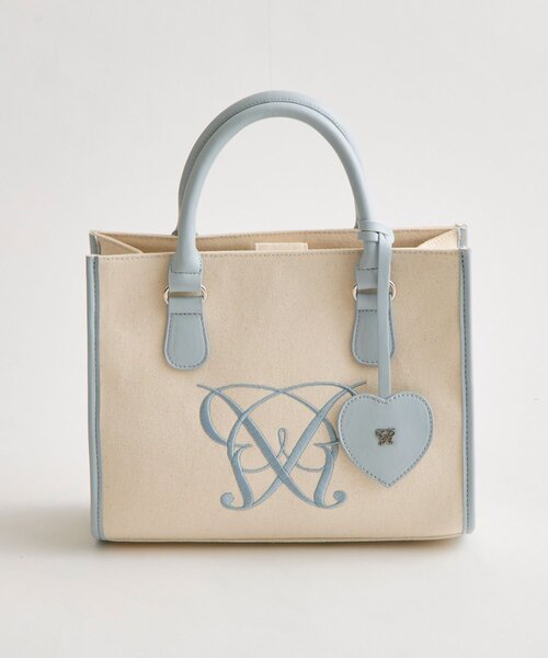 OLIVE des OLIVE（オリーブデオリーブ）の「Aimerianejoieハートミラーチャーム付きミニトート（ショルダーバッグ・レディース・ブラウン/ベージュ/サックスブルー/グレイッシュベージュ/アイボリー/ブラック・FREE）」の16枚目の写真