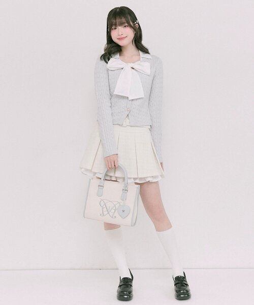 OLIVE des OLIVE（オリーブデオリーブ）の「Aimerianejoieハートミラーチャーム付きミニトート（ショルダーバッグ・レディース・ブラウン/ベージュ/サックスブルー/グレイッシュベージュ/アイボリー/ブラック・FREE）」の20枚目の写真