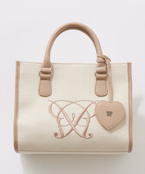 OLIVE des OLIVE（オリーブデオリーブ）の「Aimerianejoieハートミラーチャーム付きミニトート（ショルダーバッグ・レディース・ブラウン/ベージュ/サックスブルー/グレイッシュベージュ/アイボリー/ブラック・FREE）」の22枚目の写真