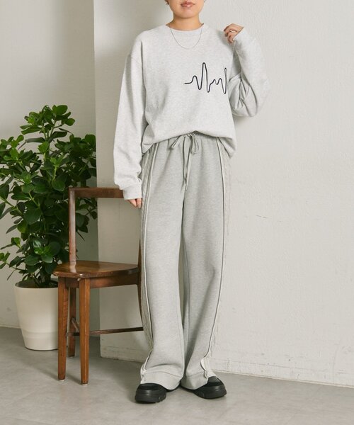 ear PAPILLONNER(イアパピヨネ)の「コードスウェット【SUM1 STYLE】(Tシャツ/カットソー・レディース・ネイビー/ライトグレー・FREE)」の8枚目の写真