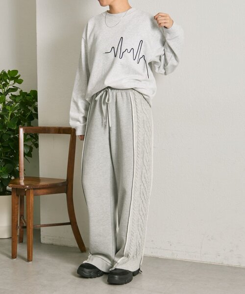 ear PAPILLONNER(イアパピヨネ)の「コードスウェット【SUM1 STYLE】(Tシャツ/カットソー・レディース・ネイビー/ライトグレー・FREE)」の10枚目の写真