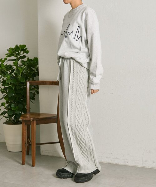 ear PAPILLONNER(イアパピヨネ)の「コードスウェット【SUM1 STYLE】(Tシャツ/カットソー・レディース・ネイビー/ライトグレー・FREE)」の11枚目の写真