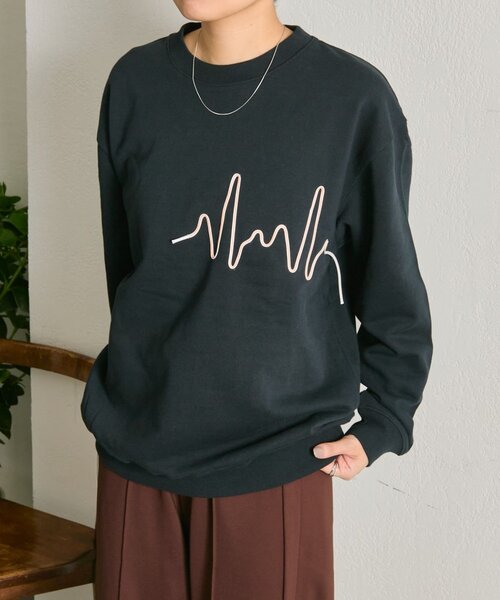 ear PAPILLONNER(イアパピヨネ)の「コードスウェット【SUM1 STYLE】(Tシャツ/カットソー・レディース・ネイビー/ライトグレー・FREE)」の18枚目の写真