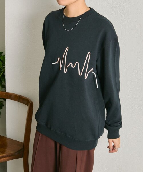 ear PAPILLONNER(イアパピヨネ)の「コードスウェット【SUM1 STYLE】(Tシャツ/カットソー・レディース・ネイビー/ライトグレー・FREE)」の19枚目の写真
