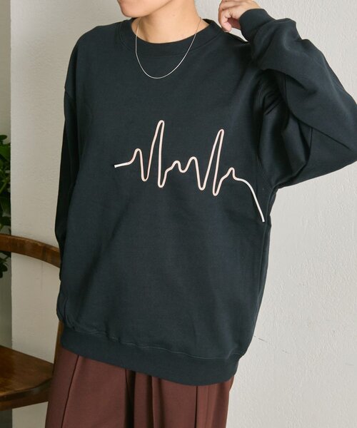 ear PAPILLONNER(イアパピヨネ)の「コードスウェット【SUM1 STYLE】(Tシャツ/カットソー・レディース・ネイビー/ライトグレー・FREE)」の20枚目の写真