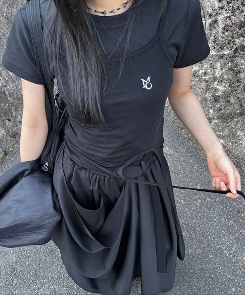 MOIREMOA（モアレモア）の「oblique String Sleeveless Top-black（Tシャツ/カットソー・レディース・ブラック・FREE）」の7枚目の写真