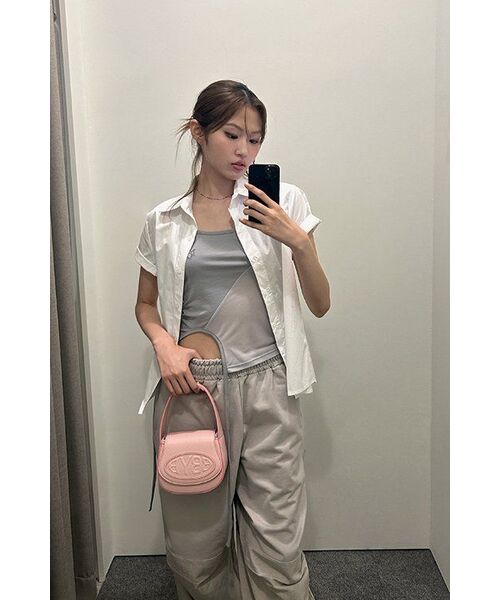 MOIREMOA（モアレモア）の「oblique String Sleeveless Top-black（Tシャツ/カットソー・レディース・ブラック・FREE）」の8枚目の写真