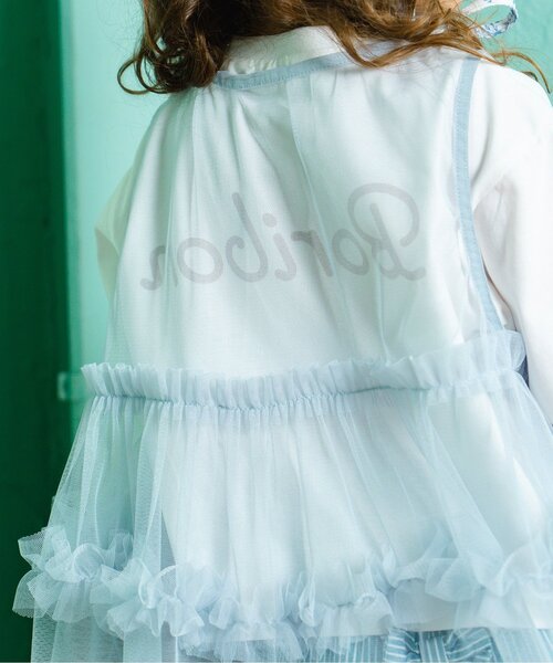 Boribon（ボリボン）の「ティアードチュールミミドレス（ワンピース・キッズ・ピンク/オフホワイト/ブルー・120/110/100/90/80）」の6枚目の写真