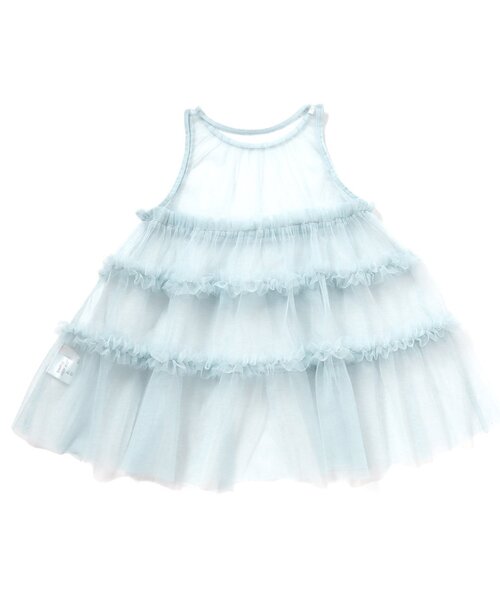 Boribon（ボリボン）の「ティアードチュールミミドレス（ワンピース・キッズ・ピンク/オフホワイト/ブルー・120/110/100/90/80）」の15枚目の写真