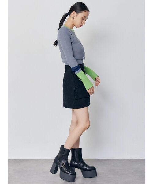 MURUA（ムルーア）の「バイカラーレイヤードニット（ニット/セーター・レディース・ネイビー/ピンク/グレー/ブラック・FREE）」の15枚目の写真