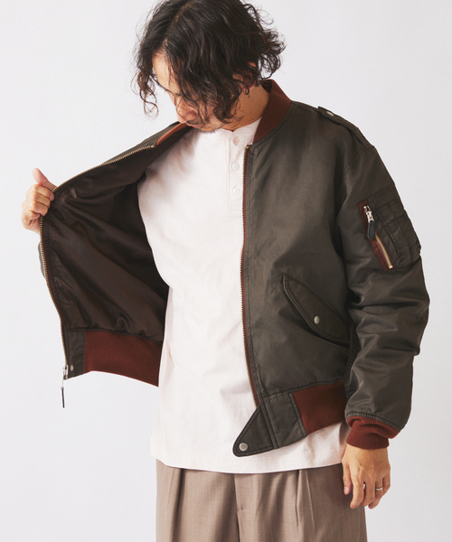 AVIREX（アヴィレックス）の「AVIREX / アヴィレックス 別注 L-2B フライトジャケット（ミリタリージャケット・メンズ・ブラウン/カーキ・LARGE/MEDIUM）」の14枚目の写真