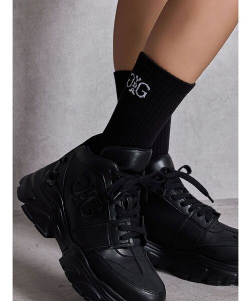 GYDA(ジェイダ)の「Symmetry GYDA RIB SOX(ソックス/靴下・レディース・オフホワイト/ブラック・FREE)」の2枚目の写真