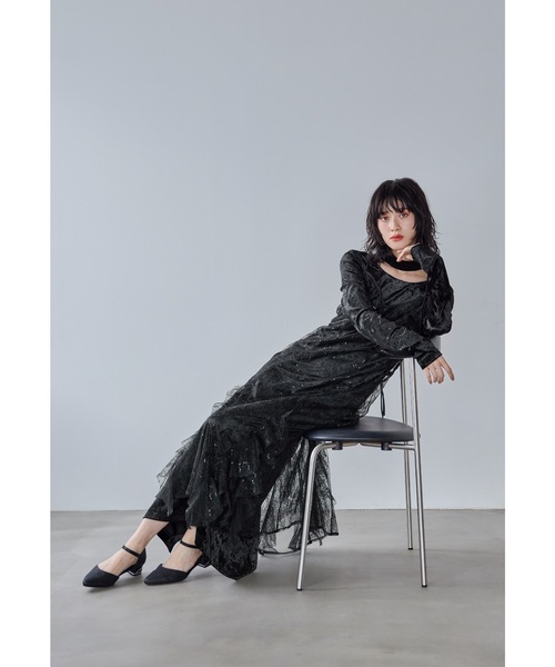 スパークルレースベロアドレス 2点セット 結婚式 成人式 二次会 同窓会