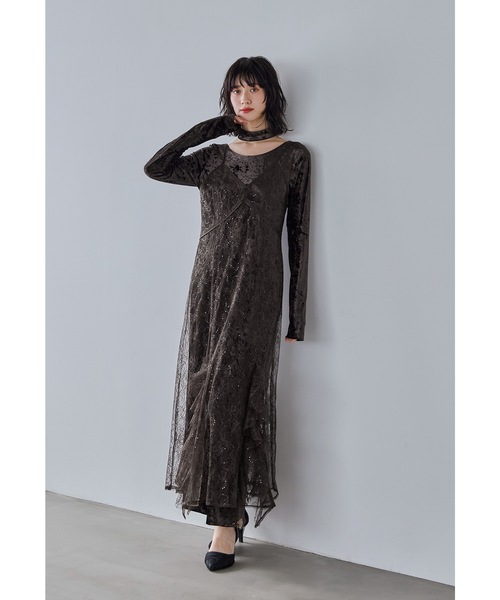 スパークルレースベロアドレス 2点セット 結婚式 成人式 二次会 同窓会