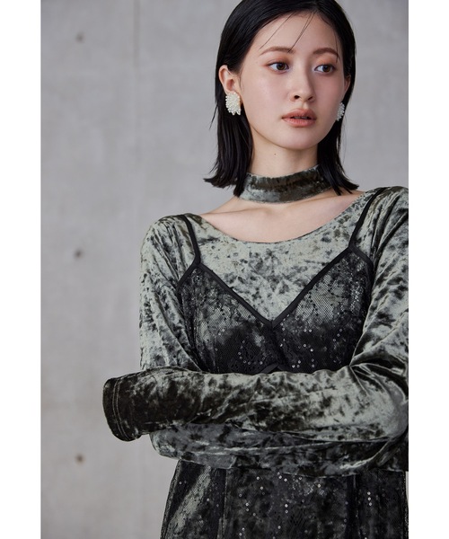 andresd スパークルレースベロアドレス ANDRESD（アンドレスド）の「スパークルレースベロアドレス / sparkle