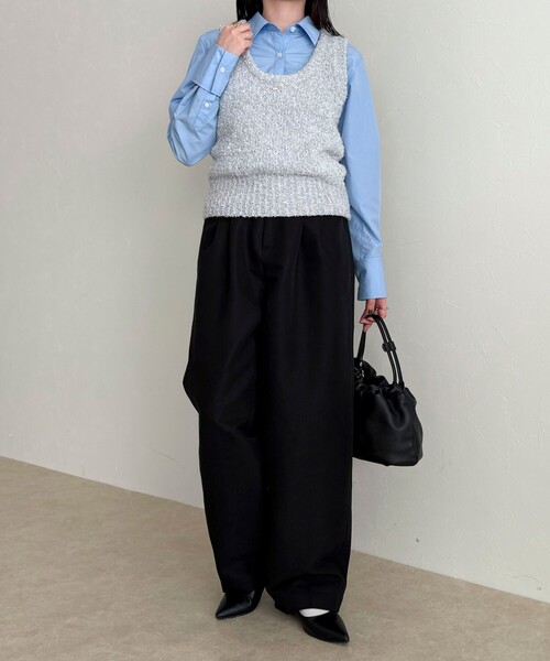 fredy emue(フレディエミュ)の「テープMIXニットベスト(ベスト・レディース・アイボリー/ライトグレー/ミント・38)」の15枚目の写真