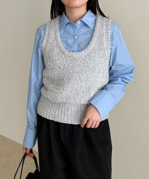 fredy emue(フレディエミュ)の「テープMIXニットベスト(ベスト・レディース・アイボリー/ライトグレー/ミント・38)」の18枚目の写真