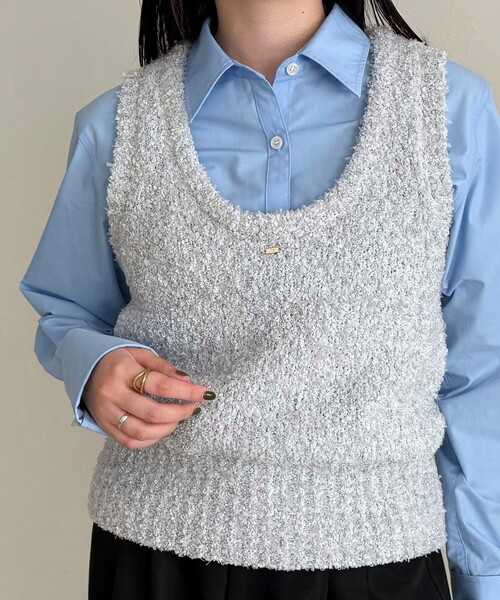 fredy emue(フレディエミュ)の「テープMIXニットベスト(ベスト・レディース・アイボリー/ライトグレー/ミント・38)」の19枚目の写真