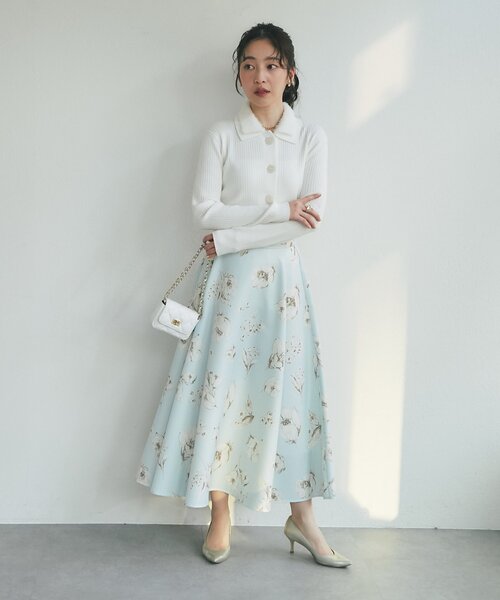 La boutique BonBon（ラブティックボンボン）の「【今すぐ届く！】シャギー衿リブニットカーディガン（カーディガン/ボレロ・レディース・ネイビー/サックスブルー/グレー/オフホワイト・FREE）」の11枚目の写真