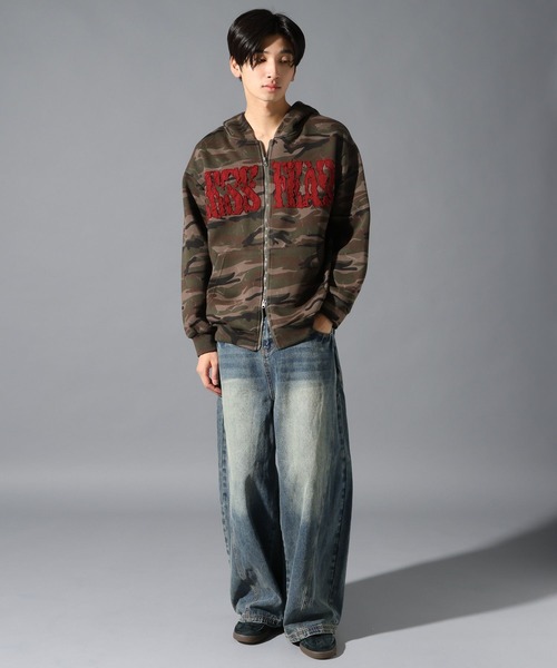 LAND MUSEUM（ランドミュージアム）の「LAND MUSEUM／ロゴカモフラジップパーカー（パーカー・メンズ・カーキ・MEDIUM/LARGE）」の15枚目の写真