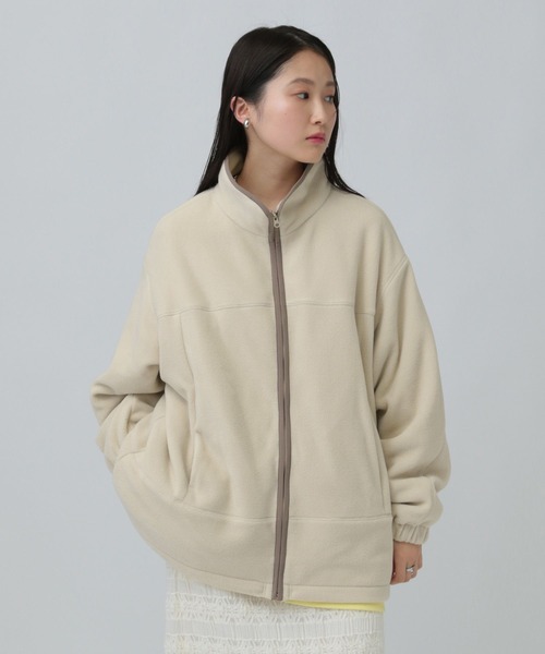 LEPSIM（レプシィム）の「ドロストフリースブルゾン　638981（ブルゾン・レディース・グレー/ブラック/アイボリー・FREE）」の4枚目の写真