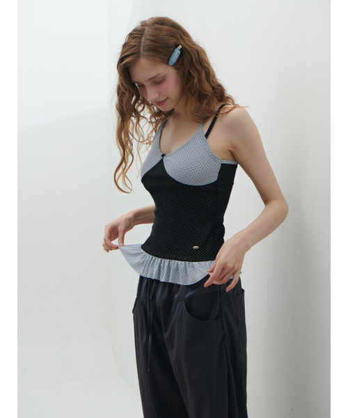 HHIPS(ダブルヒップス)の「ドットホルターネック配色ナシトップ (スカイブルー+ブラック)(Tシャツ/カットソー・レディース・その他・FREE)」の10枚目の写真