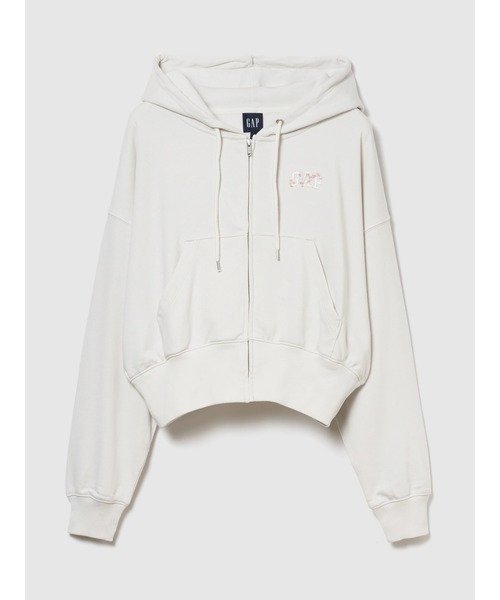 GAP(ギャップ)の「ヴィンテージソフト フレンチテリー SAKURA GAPロゴ オーバーサイズ ジップアップパーカー(パーカー・レディース・ホワイト/ピンク・XS/XXS/XL/L/M/S)」の4枚目の写真
