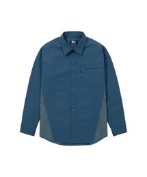Blocked Check Shirt Blue