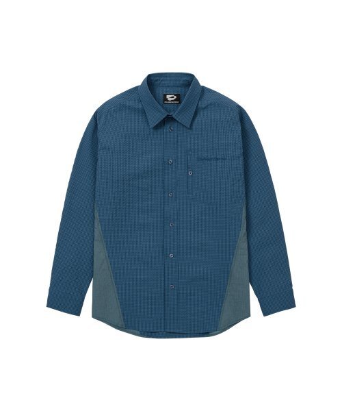 WELLBEING EXPRESS(ウェルビーイングエクスプレス)の「Blocked Check Shirt Blue(シャツ/ブラウス・レディース・その他・ONE SIZE)」の1枚目の写真
