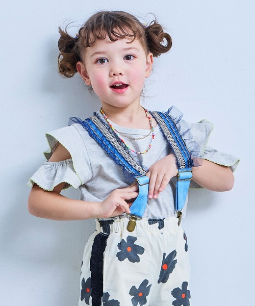 Life Support Products（ライフサポートプロダクツ）の「【COTTON from U.S.A】ホールショルダートップス（Tシャツ/カットソー・キッズ・チャコール/ホワイト系その他/ライトグリーン/レッド・95/100/110/120/130/140/150/80/90）」の2枚目の写真