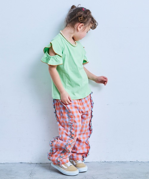 Life Support Products（ライフサポートプロダクツ）の「【COTTON from U.S.A】ホールショルダートップス（Tシャツ/カットソー・キッズ・チャコール/ホワイト系その他/ライトグリーン/レッド・95/100/110/120/130/140/150/80/90）」の15枚目の写真