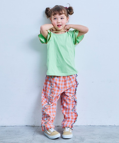 Life Support Products（ライフサポートプロダクツ）の「【COTTON from U.S.A】ホールショルダートップス（Tシャツ/カットソー・キッズ・チャコール/ホワイト系その他/ライトグリーン/レッド・95/100/110/120/130/140/150/80/90）」の16枚目の写真